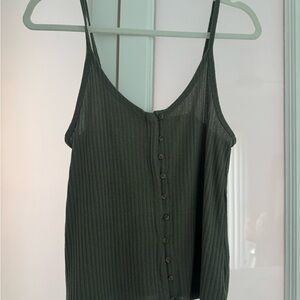 American Eagle Outfitters Olive Button-Front Camisole